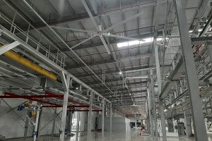 quạt trần sải cánh lớn HVLS tại nhà máy Huyndai