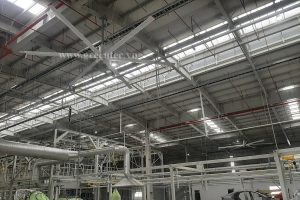 Quạt trần công nghiệp HVLS Greentec được lắp đặt tại nhà máy ô tô Vinfast